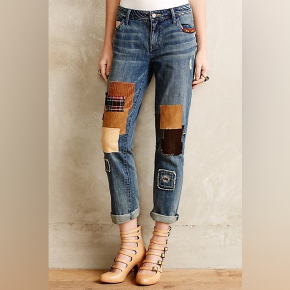 Pilcro Denim - Pilcro Anthropologie Premium Hyphen Patchwork Jeans Size 27